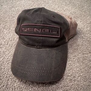 Denali GMC Trucker Hat Waxed Mesh Back Distressed Brown Cap Adjustable
